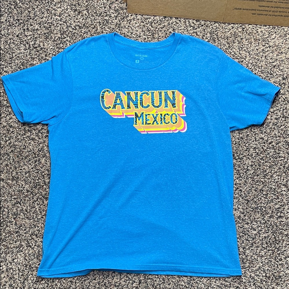 Blue Cancun Mexico Graphic Tee
